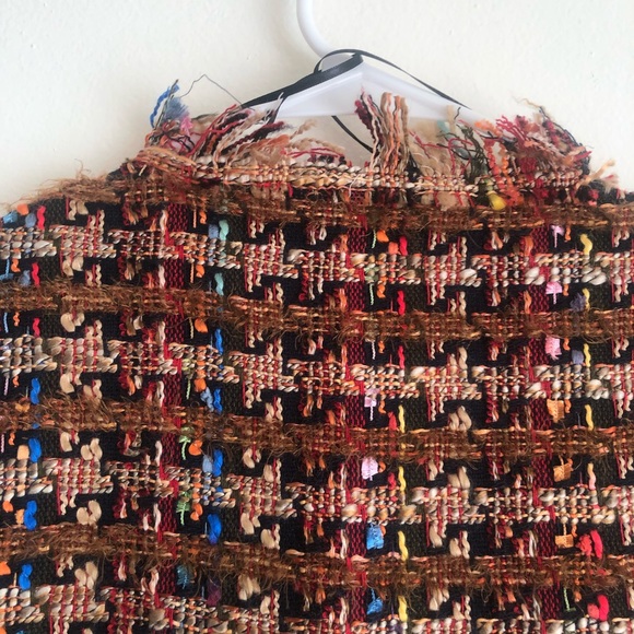 NWT Zara Rainbow Tweed Sweater Jacket with Fringe sz XS - Picture 10 of 10